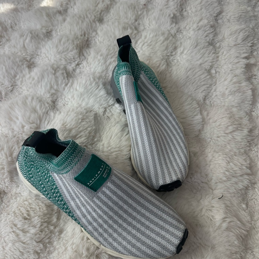 Stylish Green and Gray Slip-On Sneakers adidas